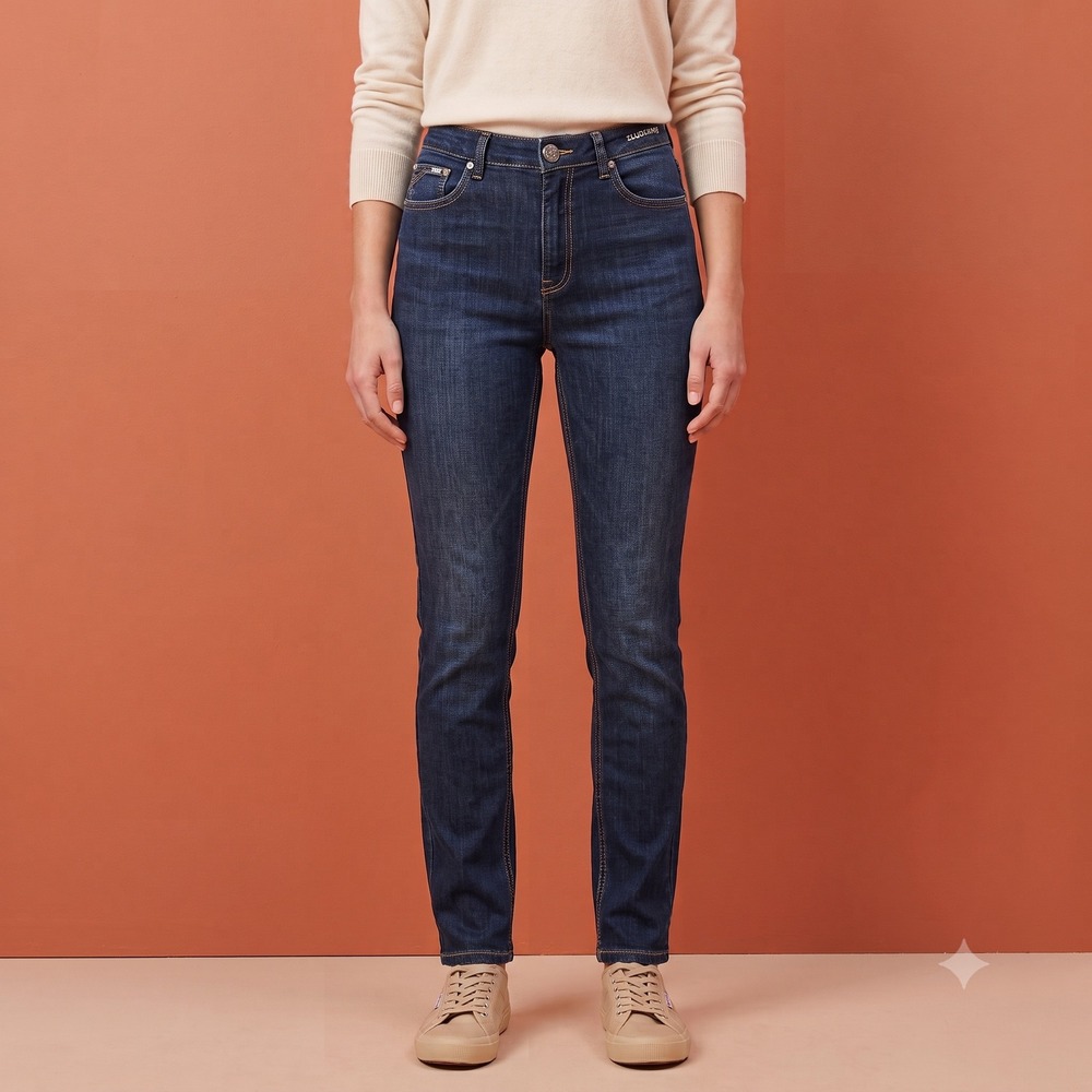 FDJ French Dressing Jeans Suzanne Straight Leg Womens 12 Blue Denim‎ EUC